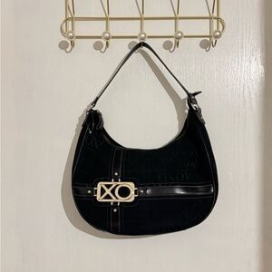 XOXO Black Shoulder Bag with Signature XO Buckle